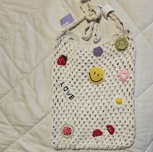 Adorable knitted bag. Perfect young girl 🎁. Smily face and LOVE word